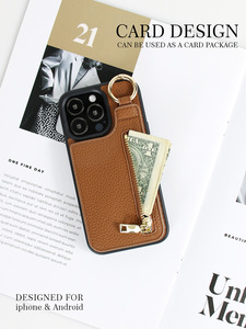 Fundas para teléfono inteligente con tarjeta de correa para muñeca para <span class=keywords><strong>funda</strong></span> de iPhone 11 17 Series para Samsung Case S24 Mobile Cover - Product Image 3