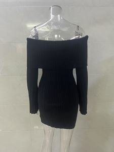Nuovi Abiti Lavorati a Maglia con <span class=keywords><strong>Spalle</strong></span> <span class=keywords><strong>Scoperte</strong></span> Primavera 2026, <span class=keywords><strong>Vestito</strong></span> Aderente Mini a <span class=keywords><strong>Maniche</strong></span> <span class=keywords><strong>Lunghe</strong></span> Sexy per Donne - Product Image 6