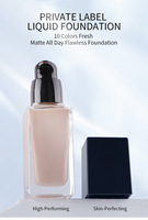 Fond de teint à couverture complète label privé fond de teint liquide correcteur mat imperméable pour peau noire