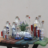 Bouteille en verre Bateau Série Océan Bouteille de dérive créative en bouteille Décoration de bateau