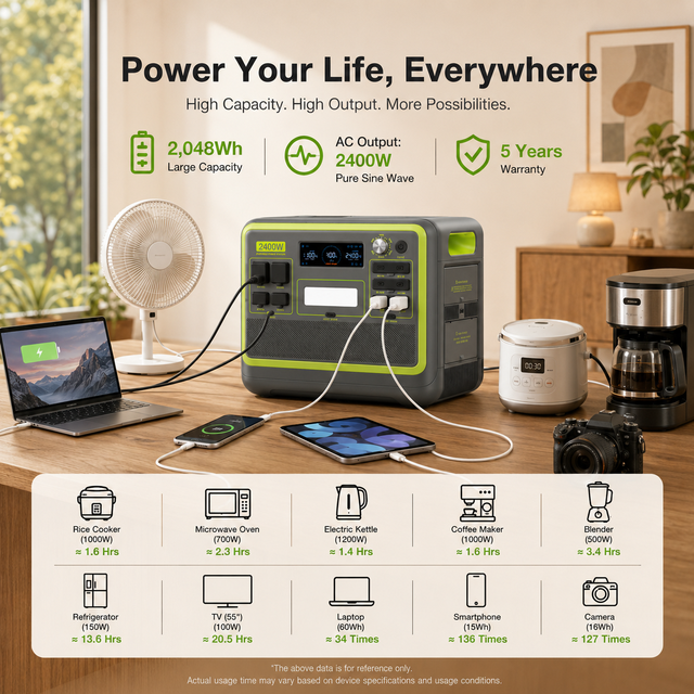 Fossibot F2400 220V-240V 2400W Lifepo4 Portable Power Station Pure Sine Wave Jump Starter Home Outdoor Emergency Power Backup
