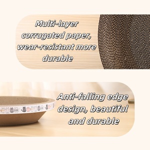 Nhà Máy Bán Buôn Pet Nguồn Cung Cấp Mạnh Mẽ Và Chịu Mài Mòn Không Gian Lớn Mèo <span class=keywords><strong>Scratcher</strong></span> Các Tông Sóng Giấy Hình Bầu Dục Mèo <span class=keywords><strong>Scratcher</strong></span> - Product Image 5