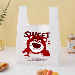 Supermarket Customize <b>Compostable</b> Biodegradable Reusable Grocery Store Tote Plastic Shopping Carry Out T-Shirt <b>Bag</b> With Logos - Product Image 4