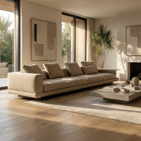 Canapé de cinéma maison design, vente en gros d'usine, style nordique moderne et minimaliste, canapé en tissu grand format, contemporain et durable