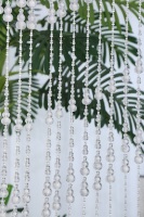 Rideau de porte perlé en fausse cristal, pompon en plastique brillant, décoration pour toile de fond de mariage, fenêtre, salon de luxe et fête