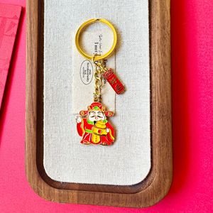 Porte-clés en métal de style chinois Mengda, emballage en <span class=keywords><strong>pochette</strong></span> rouge, décorations, accessoires - Product Image 3