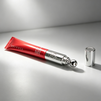 Nouveau Tube Cosmétique de Luxe 20ml en Alliage de Zinc Sérigraphié avec Tête de Massage, pour Crème Contour des Yeux et Sérum Réparateur, avec Bouton Interrupteur