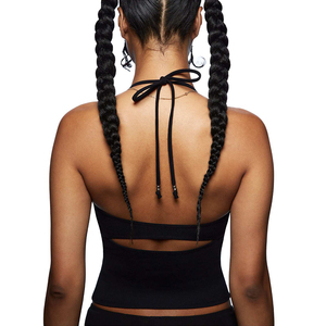 Top Corto Sexy Personalizado para Mujer con Cuello Halter, Espalda Descubierta, Lazos en la Espalda, Corte Ajustado, Elástico, Estilo Y2K, Ropa de Calle para Salir de Fiesta - Product Image 5