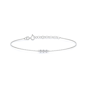 Pulsera Sencilla Triple de Plata de Ley S925 con Circonitas 5A y Baño de Oro de 18k para Mujer - Product Image 3