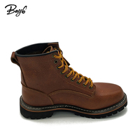 Sepatu Bot Kulit Suede Sapi Hangat Pria Berkelas Tiongkok Coklat