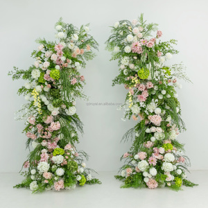 QDROYAL Ensemble d'arche florale en corne de cerf rouge <span class=keywords><strong>bordeaux</strong></span> foncé, arrangement de fleurs artificielles de luxe fait main pour cérémonie de mariage - Product Image 6