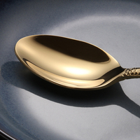 Ensemble de couverts de luxe Lehao en acier inoxydable doré épais, design royal brillant pour la maison, l'hôtel, les mariages - Coffret cadeau de couverts
