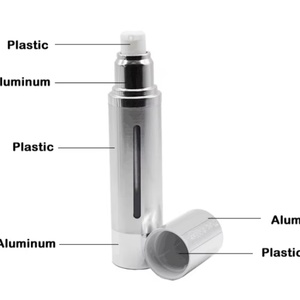 Luxury Silver 50ml 100ml Aluminum Cosmetic Skincare Packaging Lotion Pump Airless Bottle Airless Pump Bottle Airless Bottle - Product Image 6