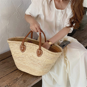 Grandi Borse Intrecciate Ultima Moda Donna con Borchie Sacche 2 in 1 Leggere a Tracolla in Lino Lussuoso e Paglia - Product Image 3