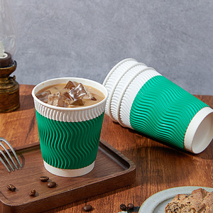 แก้วกาแฟแบบสองชั้น ย่อยสลายได้ เป็นมิตรกับสิ่งแวดล้อม ปราศจากสาร BPA ทนความร้อน ทำจากกระดาษลูกฟูก บรรจุ 100 ใบ ขายส่งสำหรับงานปาร์ตี้ - Product Image 5