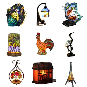 Tiffany Retro Creative Animal Shape Table Lamp Home Characteristic Art Lamp Living Room Bedroom Led Table Lamp