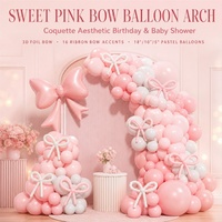 Décorations de fête sur le thème de l'anniversaire, respectueuses de l'environnement, arche de guirlande de ballons en latex rose et blanc