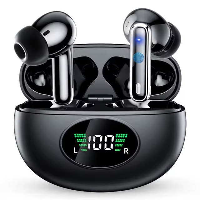 Ai Translator Earbuds Ear Clip Digital Display 150 Languages Travel Abroad Easy Conversation TWS ENC Noise Cancelling IPX5