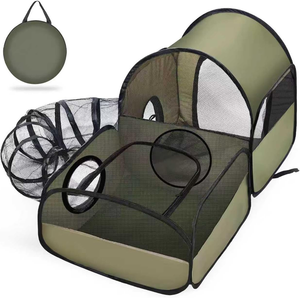 Corral para Gatos 3 en 1 con Túnel, Corral para Mascotas con Laterales Suaves y Transpirables, Carpa Portátil para Animales Pequeños, para Perros y Gatos - Product Image 3