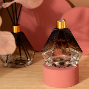 Bottiglia di vetro di colore unico di lusso grande 100ml 150ml 200ml 500ml vuota trasparente diffusore di Reed bottiglia di vetro con tappo stick - Product Image 3