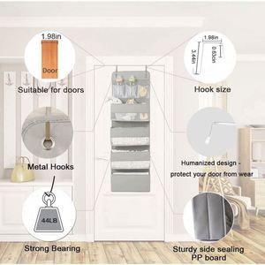 Organisateur mural pliable à 4 poches transparentes pour salle de bain, en métal moderne et durable, fourni directement par l'usine - Product Image 5