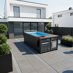 Piscina de Fibra de Vidrio Personalizada para Jardín o Patio Trasero, de 20 pies x 40 pies, para Familias, <span class=keywords><strong>Pequeña</strong></span>, para Niños, <span class=keywords><strong>en</strong></span> Contenedor, para Instalar Sobre el Suelo - Product Image 2