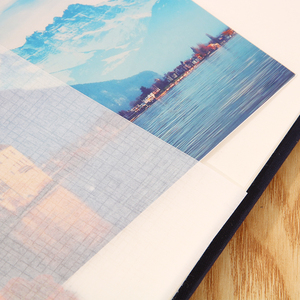 Album di foto di lino fatto da te all'ingrosso personalizzato 4x6 dimensioni perfetto rilegatura in carta Glassine con copertina rigida Design foto di famiglia di nozze - Product Image 3