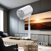 Projecteur intelligent YDH-TS7 4K 120 pouces 720P Android 11 600 lumens 5G WiFi Mise au point manuelle Projecteur LCD portable d'intérieur avec 4K