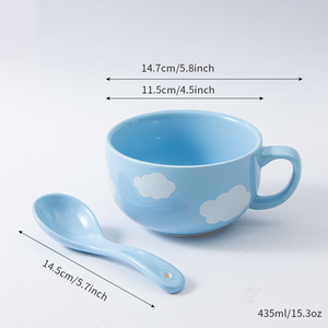 Tazas <span class=keywords><strong>de</strong></span> <span class=keywords><strong>desayuno</strong></span> <span class=keywords><strong>de</strong></span> gran capacidad, cucharas resistentes a altas temperaturas, cuencos <span class=keywords><strong>de</strong></span> yogur, taza <span class=keywords><strong>de</strong></span> ensalada, cuencos <span class=keywords><strong>de</strong></span> cerámica <span class=keywords><strong>personalizados</strong></span> hechos a medida - Product Image 6