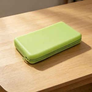 Trendy Unisex Long Silicone <b>Wallet</b> Custom Logo Waterproof <b>Zipper</b> Closure Travel Use - Product Image 1
