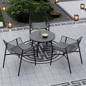 Hot Sale Outdoor Furniture Set <strong>Metal</strong> Leisure Dining Table and <strong>Chairs</strong> Patio <strong>Garden</strong> Furniture Round Table - Product Image 1