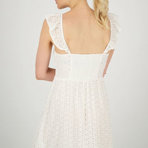 Robe maxi rouge ajourée brodée sur mesure, en coton respirant de haute qualité, broderie artisanale. - Product Image 6