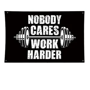 Fade Resistant 3x5 ft Nobody Cares Work Harder Flag Banner For Garden Yard Parade House Party Home
