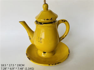 Steengoed Creatieve Groene Theepot Vorm Vogelhuis Voor Tuindecoratie - Product Image 5