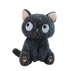 热销大猫毛绒动物毛绒玩具可爱黑猫毛绒玩具