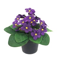 Vente en gros de bonsaïs artificiels en violettes de 16 cm de haut, faux bonsaïs en violettes en pot