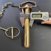 Goupille de remorquage robuste en acier au carbone zingué 3/4x 6.25 avec chaîne pour remorque, tracteur, excavatrice, camion minier