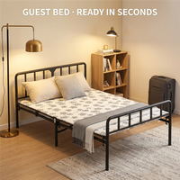 Base de Cama Moderna de Hierro Forjado, Superficie Lisa, Antioxidante, Plataforma Metálica, Resistente, Silenciosa, Muebles para Dormitorio de Casa u Hotel