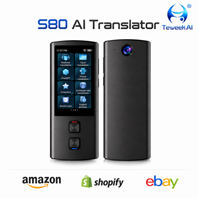 Handheld Voice Translator 17 Offline Languages 1000mAh Battery Ten Day Standby Touchscreen for Overseas Business Travel