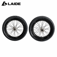 Ensemble de roues à rayons Supermoto Sur Ron Ultra Bee 17 pouces 17x2.5 17x3.5 avec pneus et chambres à air multicolores, montage direct pour moto tout-terrain électrique