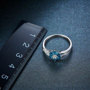 925 <b>Sterling</b> <b>Silver</b> Rhodium Plated Tanzanite Engagement <b>Ring</b> for Wedding Anniversary Party - Product Image 5