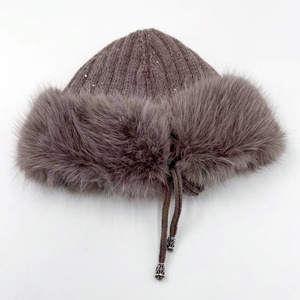 Ensemble bonnet <span class=keywords><strong>et</strong></span> écharpe longue en fausse fourrure de lapin Rex tricotée confortable pour femmes, ensemble bonnet écharpe <span class=keywords><strong>gants</strong></span> pour femmes - Product Image 2