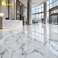 Carreaux de sol en céramique polie à motif marbre de luxe 600*1200, adaptés au design d'intérieur haut de gamme