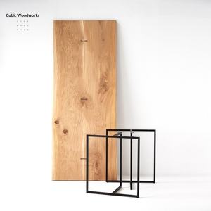 Mesa de Comedor de Madera Maciza de Roble Blanco Francés, Estilo Nórdico y Wabi-Sabi, Muebles para el Hogar Personalizables - Product Image 1