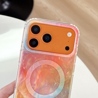 Casing ponsel transparan magnetik Senyork Rainbow IMD untuk iPhone 17pro 16 15 14 13 pro max, pelindung belakang modis