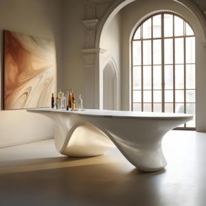 NGHỆ THUẬT tiếp nhận bàn đá giống như kết cấu | thiết kế độc đáo ánh sáng sang trọng phong cách trung tâm thị giác cao cấp không gian sợi thủy tinh bàn - Product Image 5