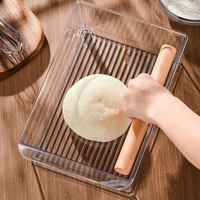 Boîte de Fermentation de Pâte de Style Japonais pour la Maison avec Couvercle Anti-Poussière en PET de Qualité Alimentaire, Rangement Réfrigérateur pour Pain et Toast