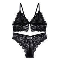 Vente en gros de haute qualité Sexy Womens Deux-Pièces Lingerie Set avec broderie et dentelle Décoration Sous-vêtements pour adultes