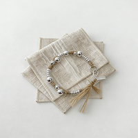 Pochette à bijoux en coton et lin naturel imprimée avec logo personnalisé, sac en toile avec cordon en gros-grain pour cadeau, parfum, ou protection contre la poussière