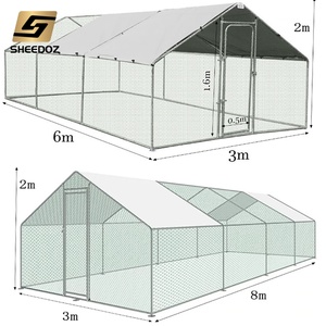 Recinto mobile per polli da esterno in rete metallica, gabbia grande in acciaio, recinto portatile per polli da trattore - Product Image 4